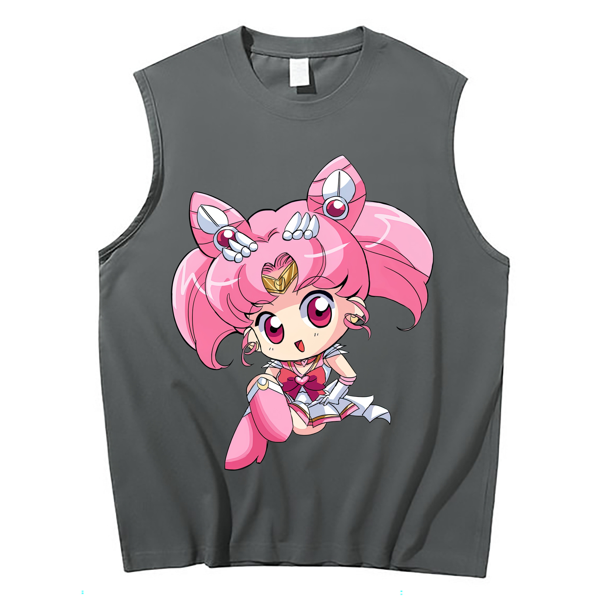 （画像用） 美少女戦士セーラームーン ちびうさ Sailor Moon Chibiusa Tsukino Usagi Small Lady Serenity コットン100％タンクトップ（フロントプリント）